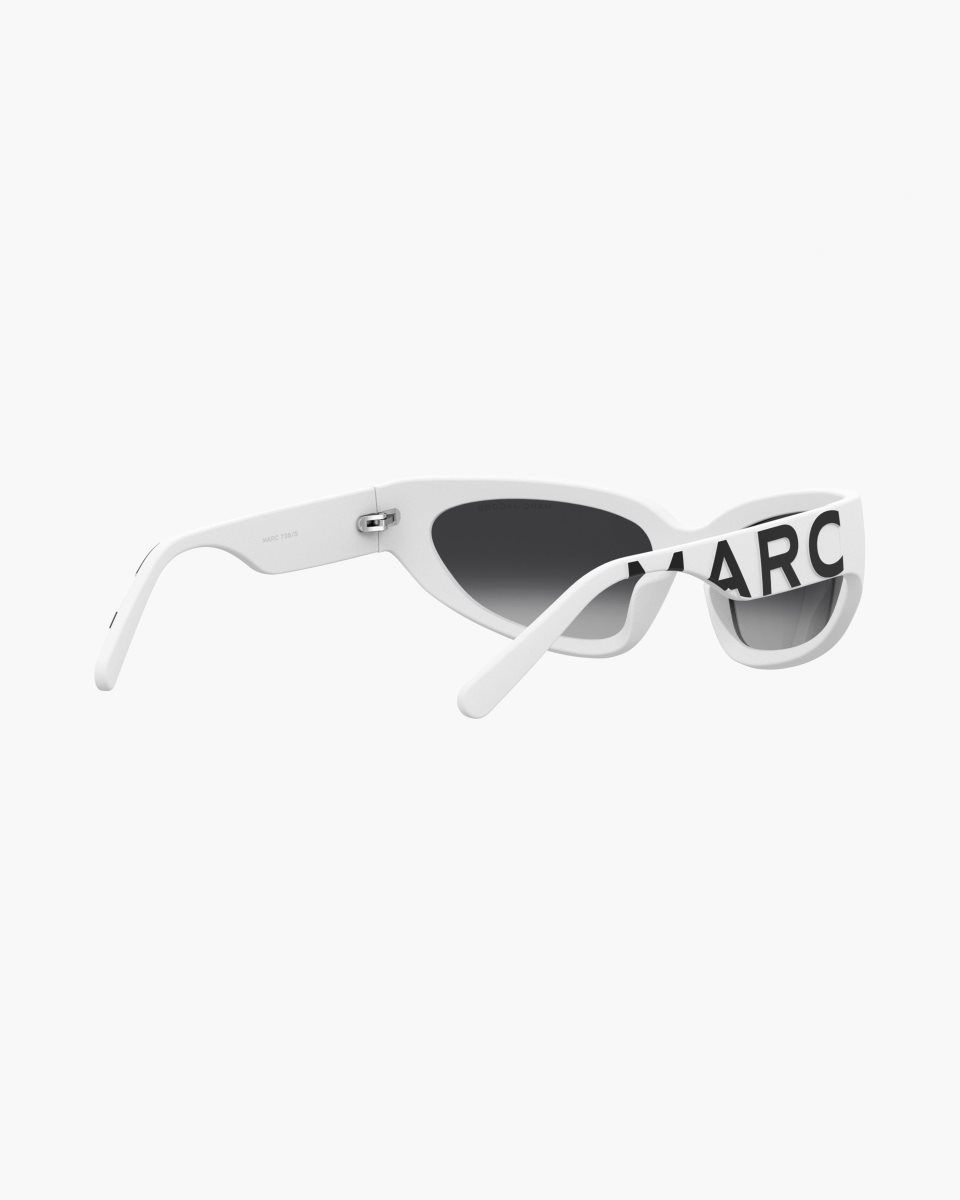 Marc Jacobs The Bold Logo Wrapped Sunglasses White | HUWNXA213