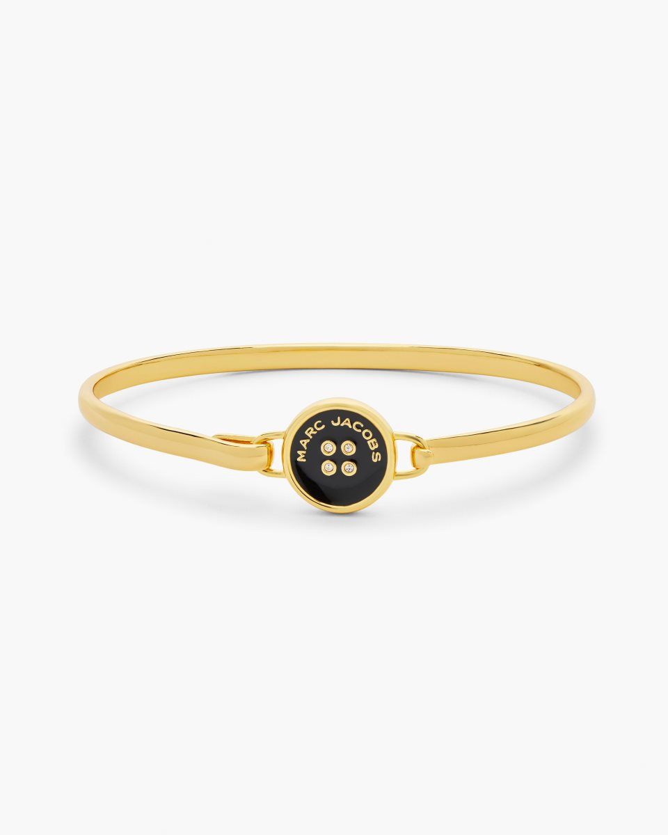 Marc Jacobs The Button Hinge Bracelet Gold / Black | BXRKQA589