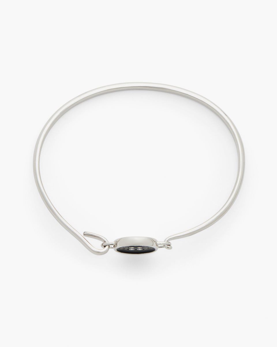 Marc Jacobs The Button Hinge Bracelet Silver / Black | SFZGXU603