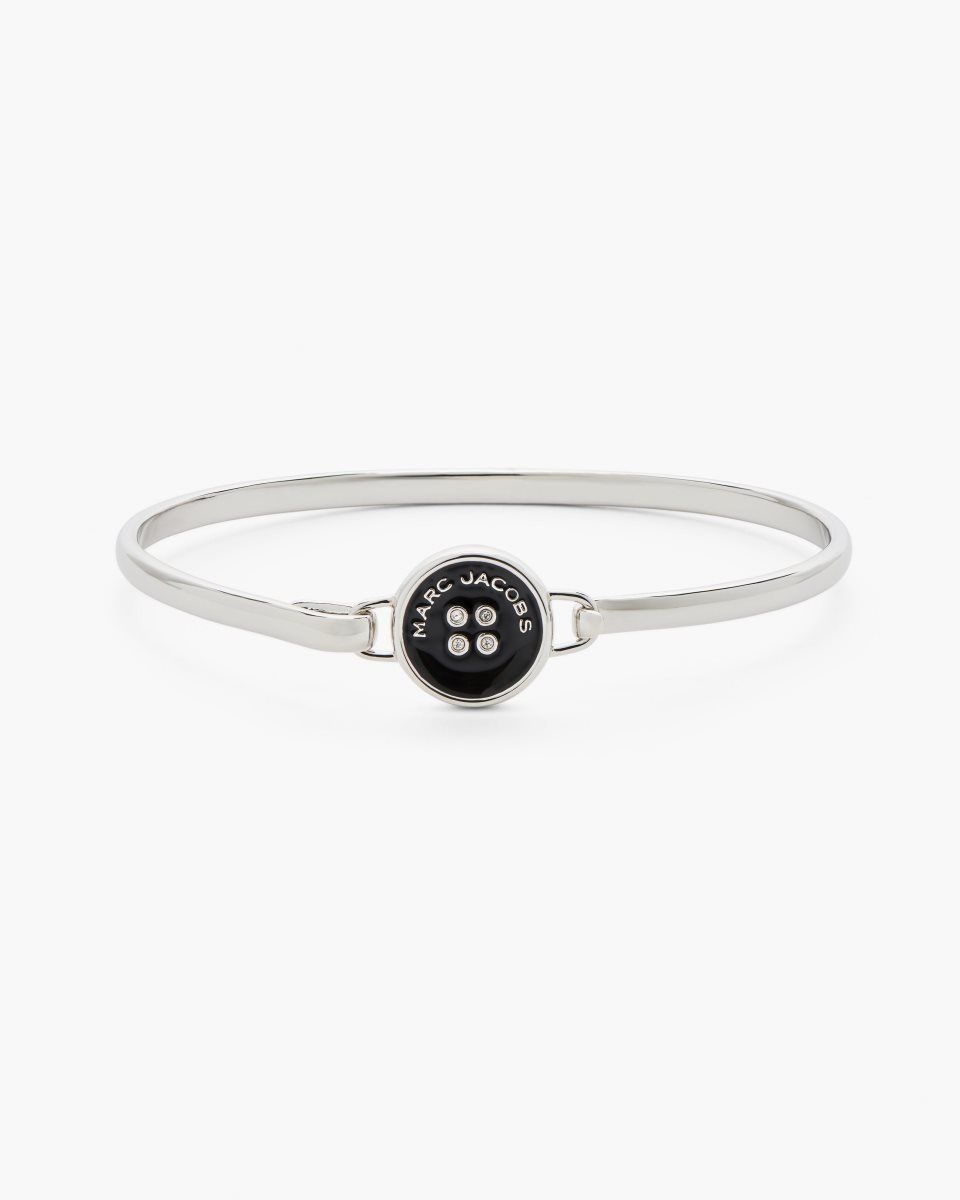 Marc Jacobs The Button Hinge Bracelet Silver / Black | SFZGXU603