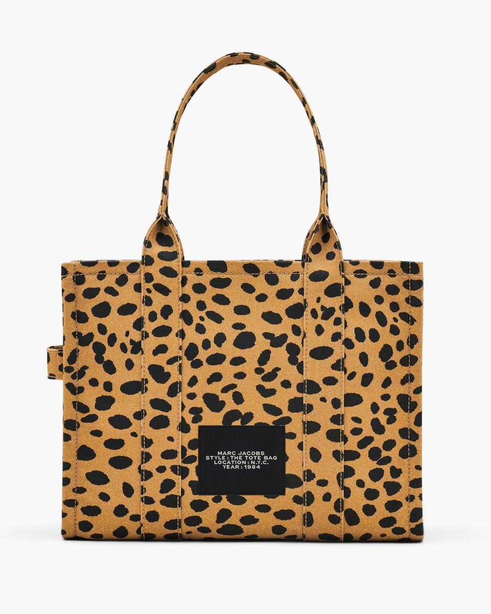 Marc Jacobs The Cheetah Canvas Large Tote Bag Black Multicolor | ICYVOB130