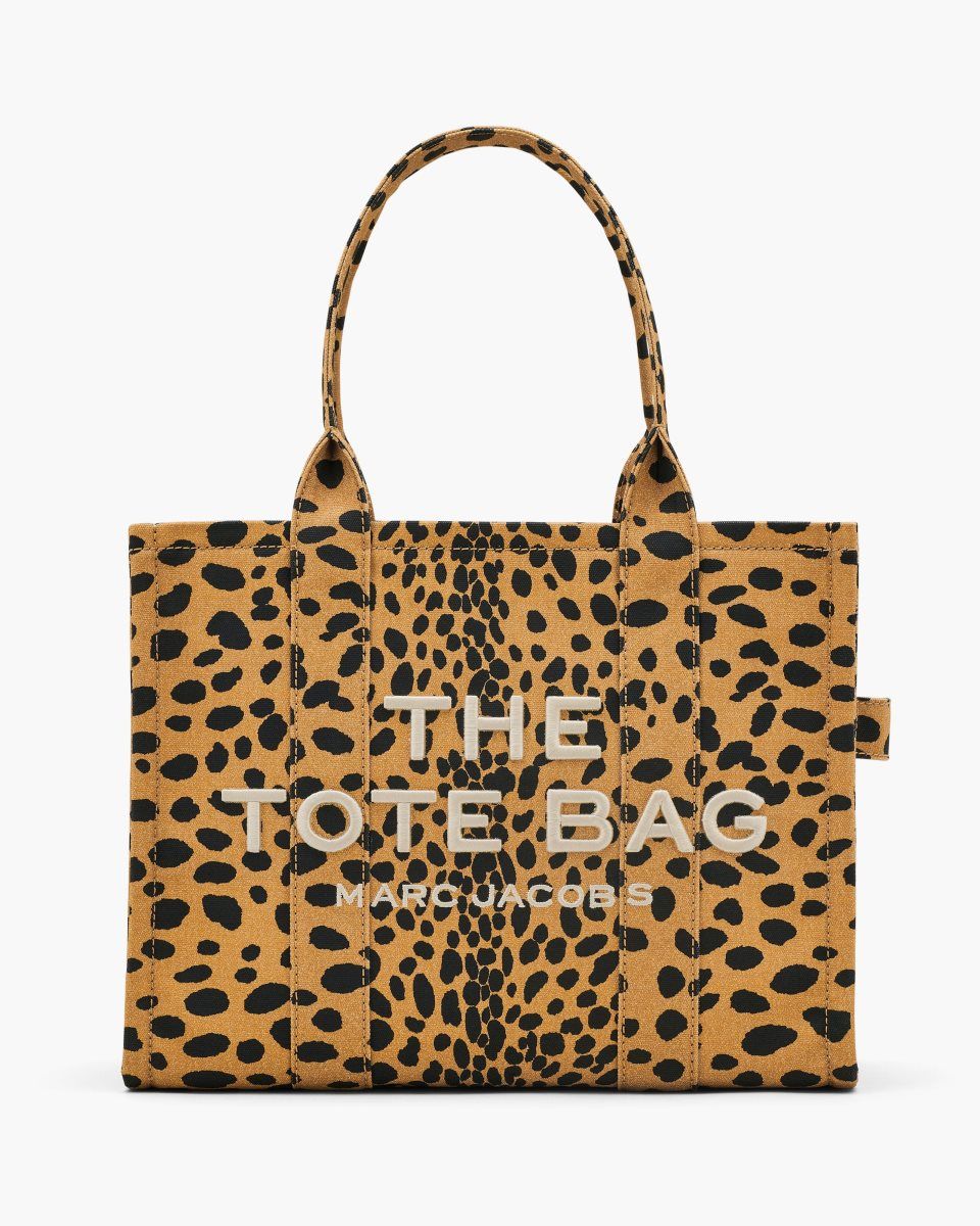 Marc Jacobs The Cheetah Canvas Large Tote Bag Black Multicolor | ICYVOB130