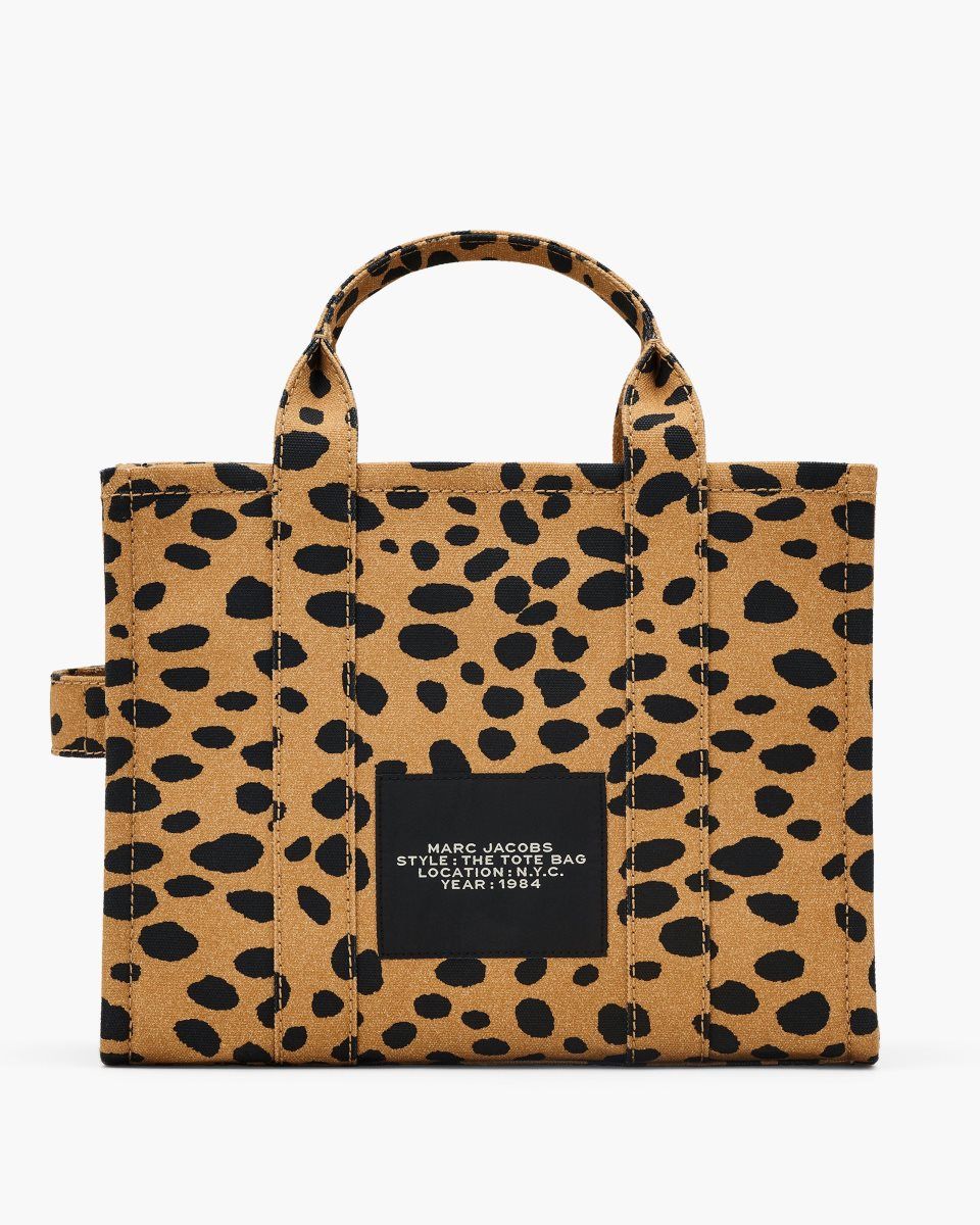 Marc Jacobs The Cheetah Canvas Medium Tote Bag Black Multicolor | NSLZMF728