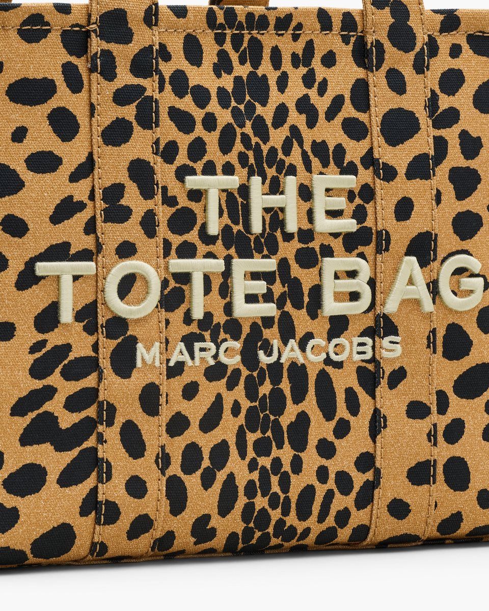 Marc Jacobs The Cheetah Canvas Medium Tote Bag Black Multicolor | NSLZMF728