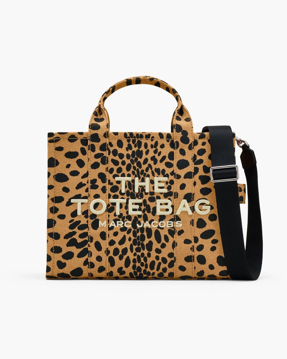 Marc Jacobs The Cheetah Canvas Medium Tote Bag Black Multicolor | NSLZMF728