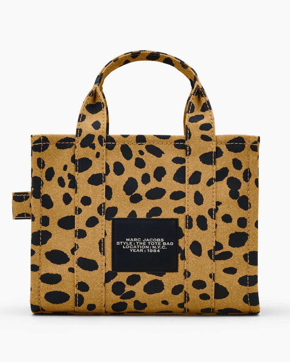 Marc Jacobs The Cheetah Canvas Small Tote Bag Black Multicolor | EGIZPU326