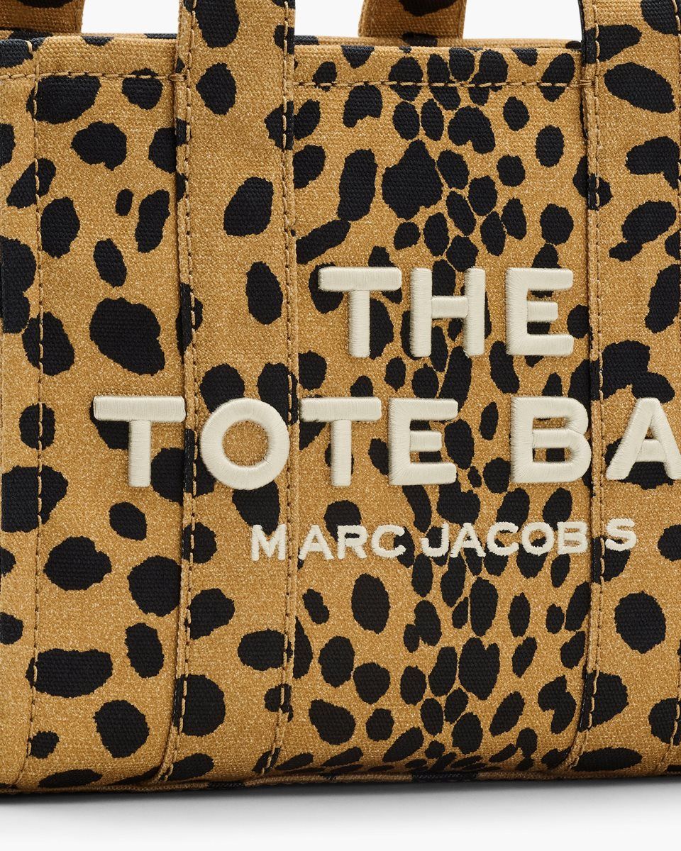 Marc Jacobs The Cheetah Canvas Small Tote Bag Black Multicolor | EGIZPU326