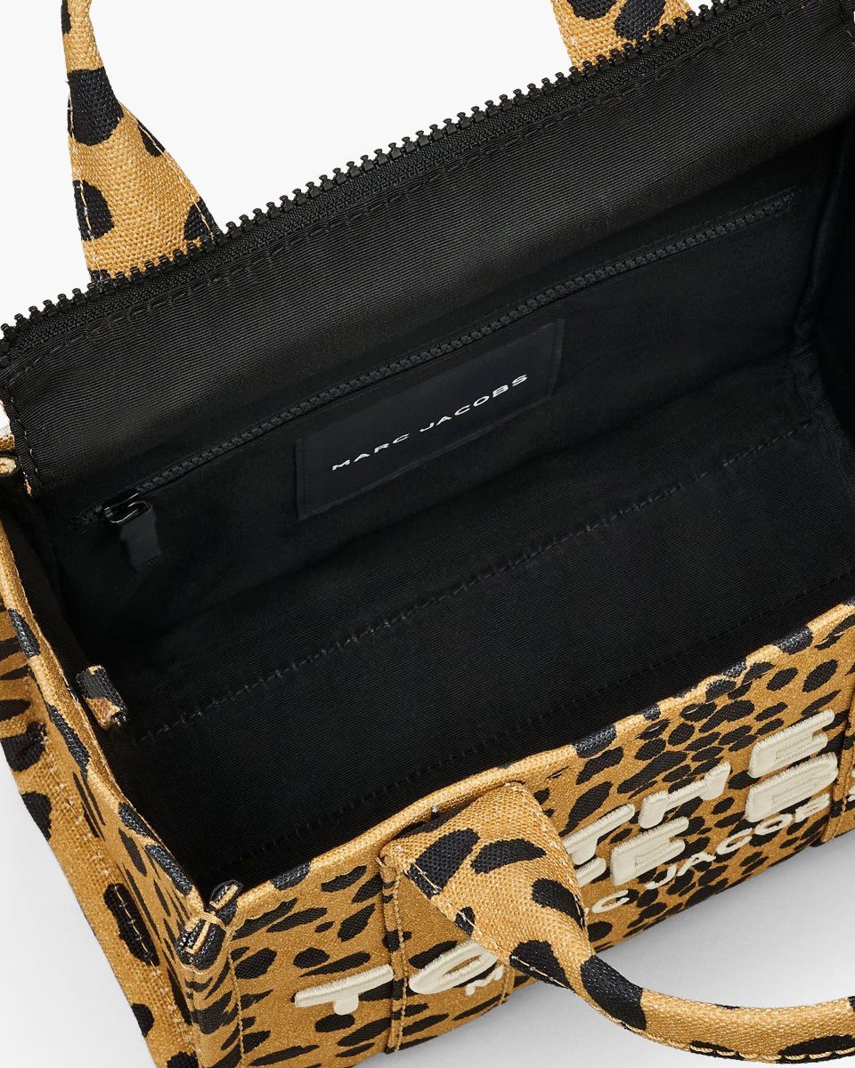 Marc Jacobs The Cheetah Canvas Small Tote Bag Black Multicolor | EGIZPU326