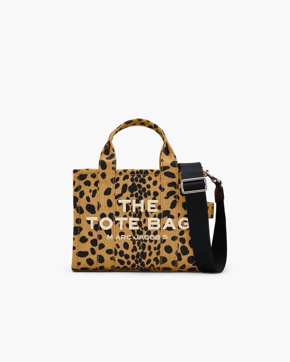 Marc Jacobs The Cheetah Canvas Small Tote Bag Black Multicolor | EGIZPU326