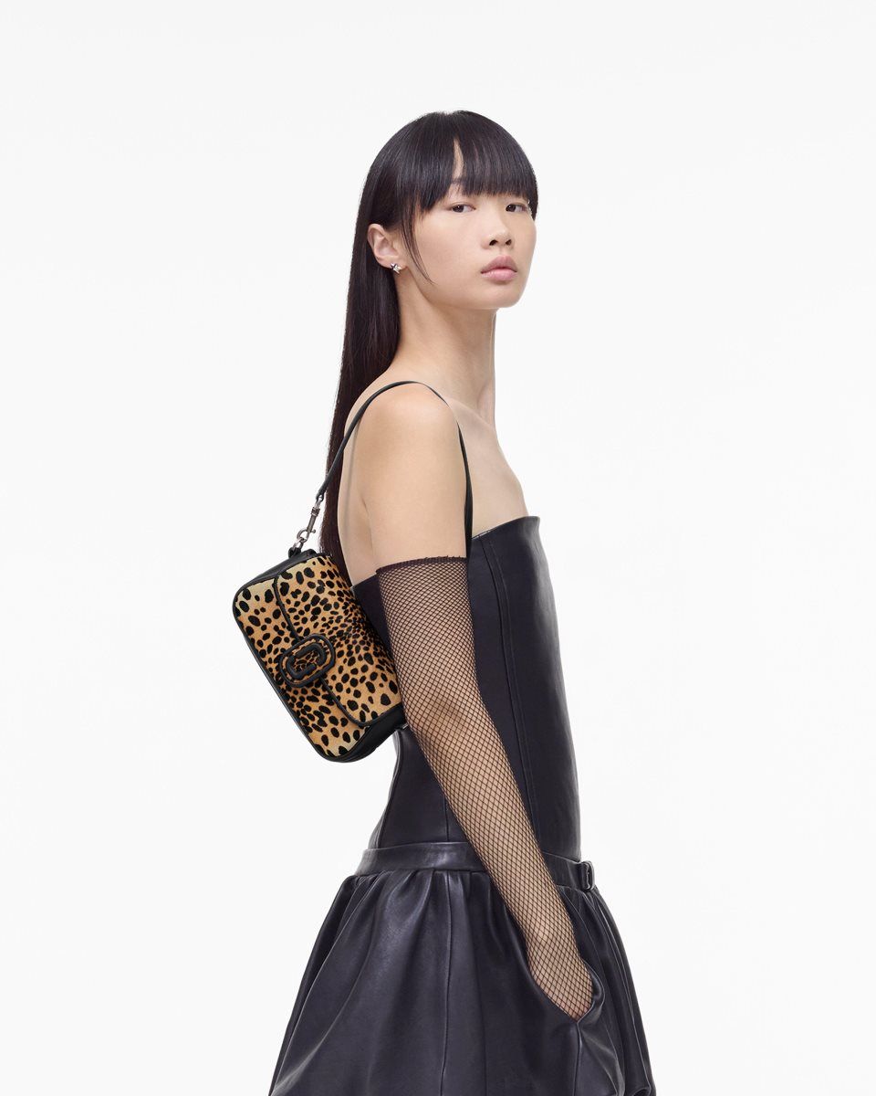 Marc Jacobs The Cheetah Haircalf Clover Shoulder Bag Black Multicolor | XJTYVA395