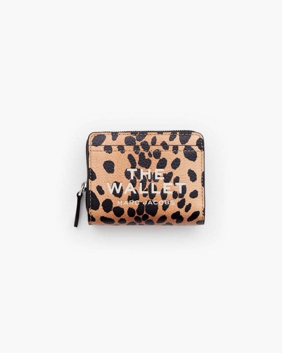 Marc Jacobs The Cheetah Mini Compact Wallet Black Multicolor | FLTWJQ789