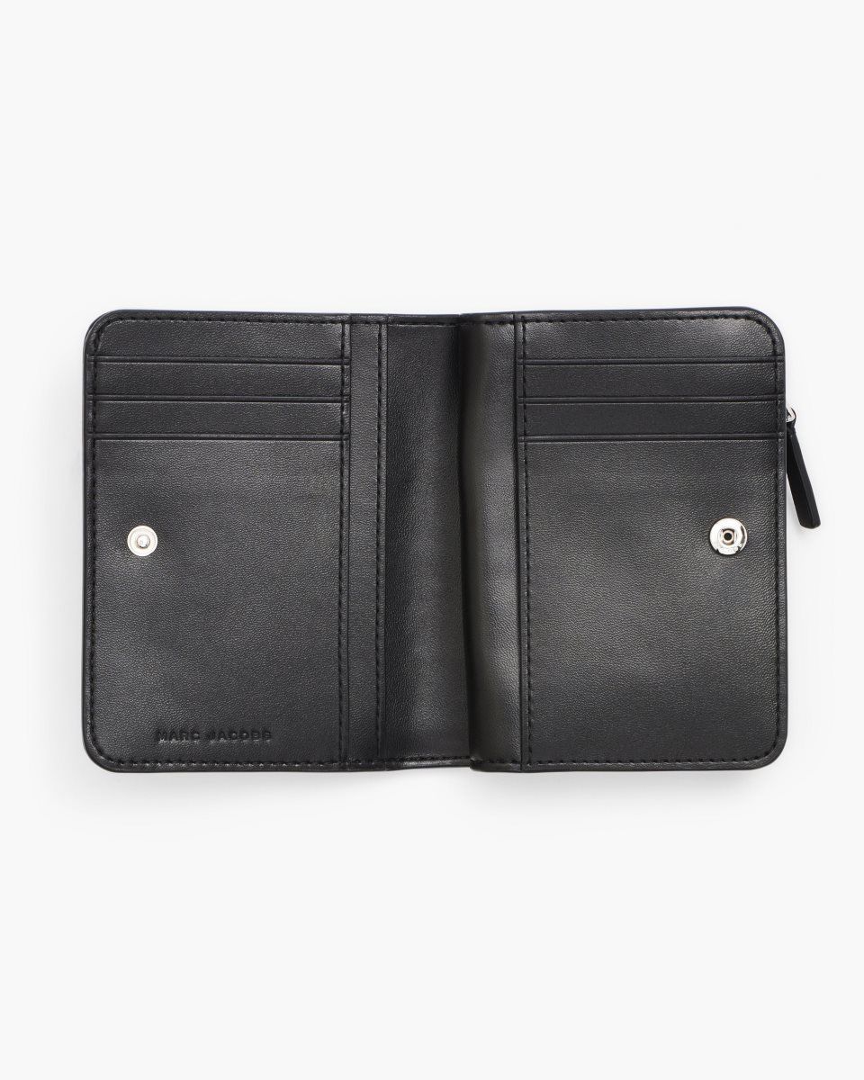 Marc Jacobs The Covered J Marc Mini Compact Wallet Black | QMNFZE623