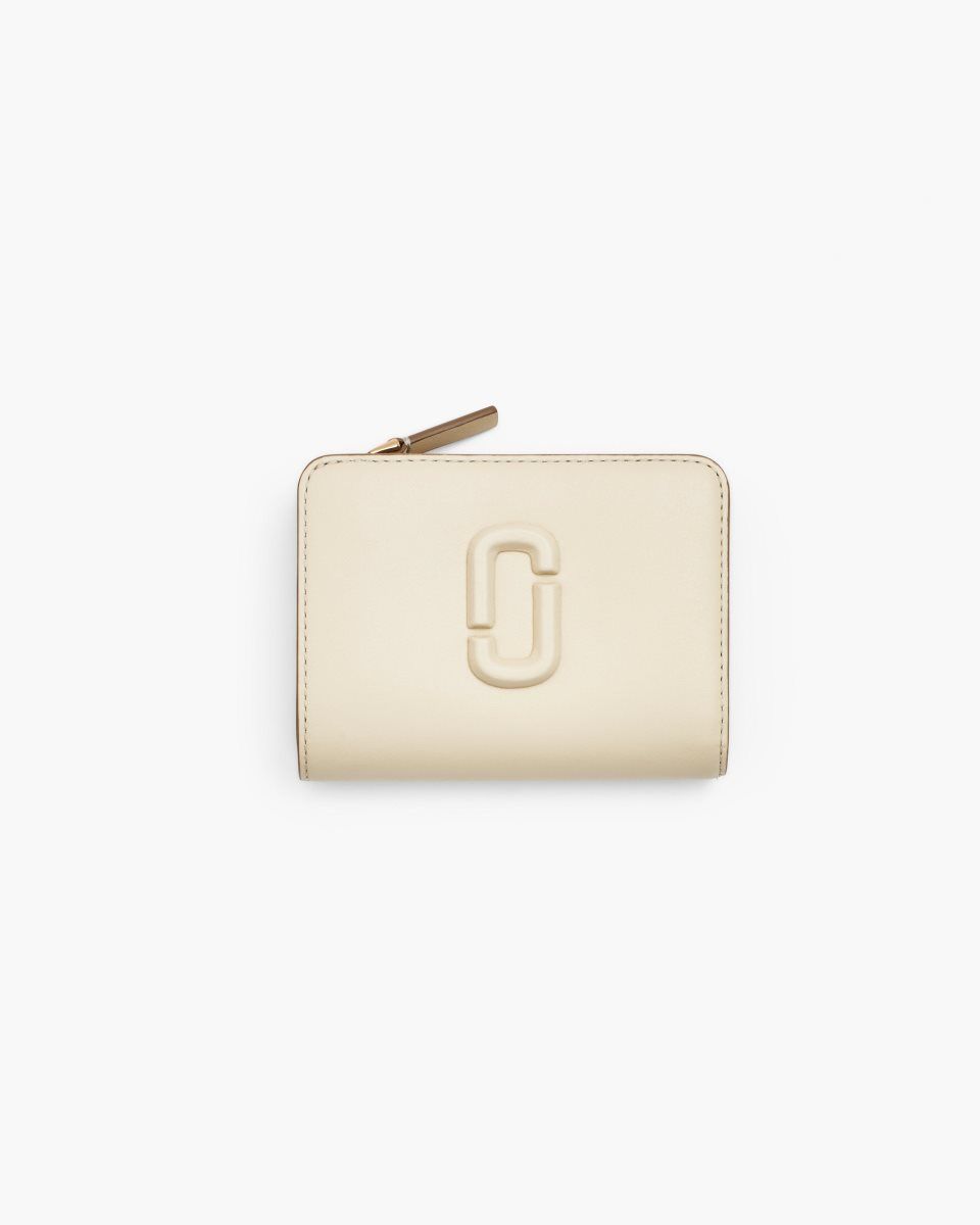 Marc Jacobs The Covered J Marc Mini Compact Wallet White | UOETXI582