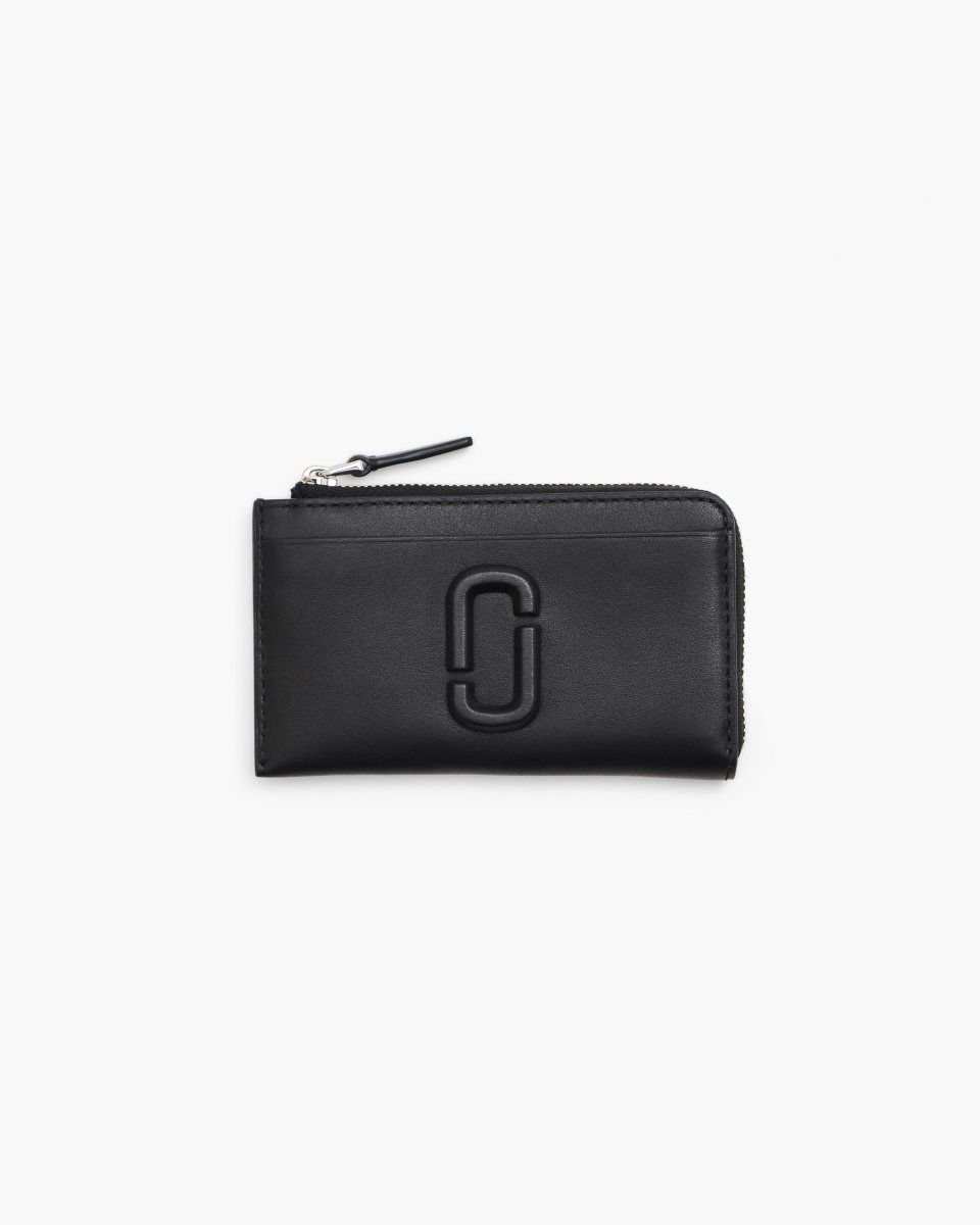 Marc Jacobs The Covered J Marc Top Zip Multi Wallet Black | DMLYQC264