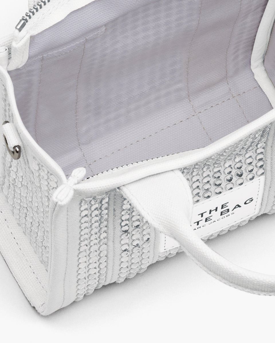 Marc Jacobs The Crystal Canvas Crossbody Tote Bag White | POXRMJ924