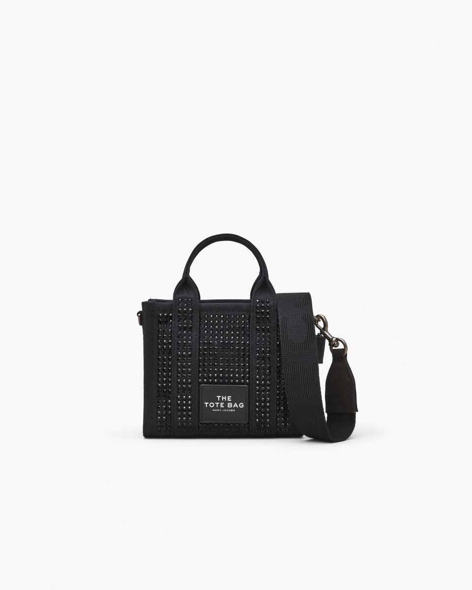 Marc Jacobs The Crystal Canvas Crossbody Tote Bag Black | EGYNQH387