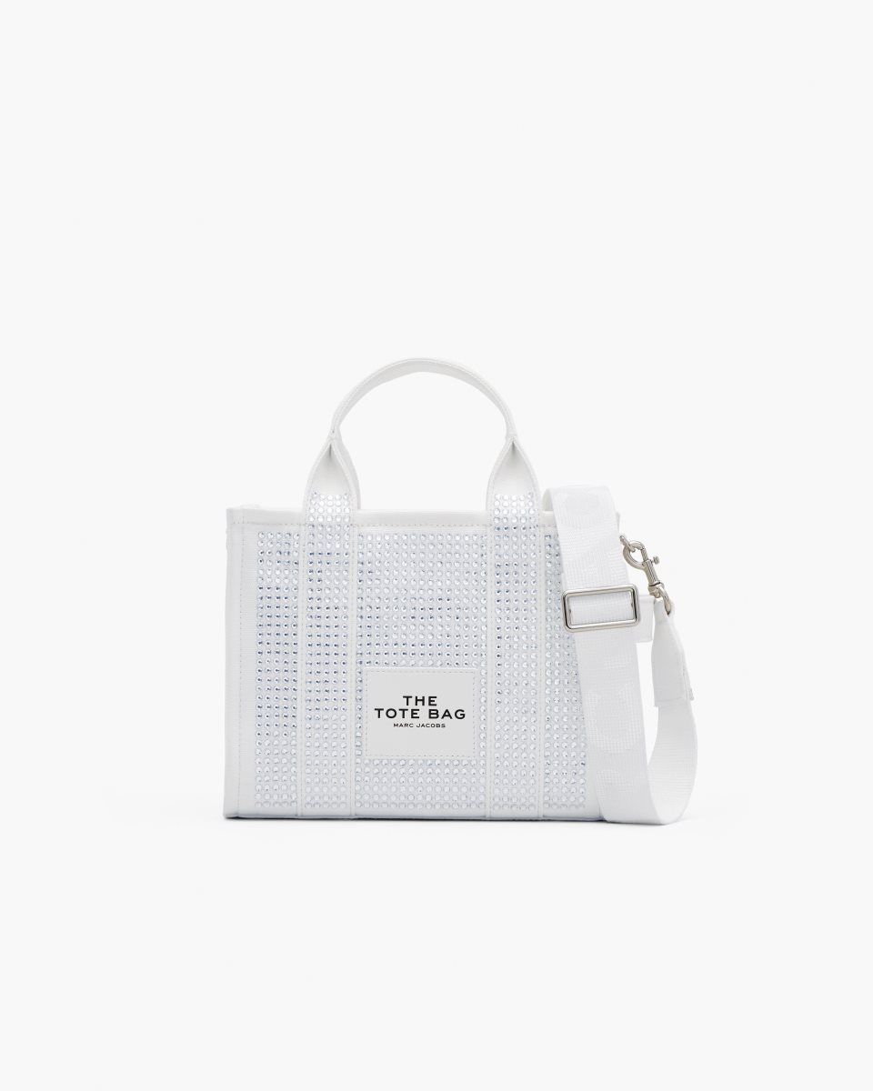 Marc Jacobs The Crystal Canvas Small Tote Bag White | XQUAJE093