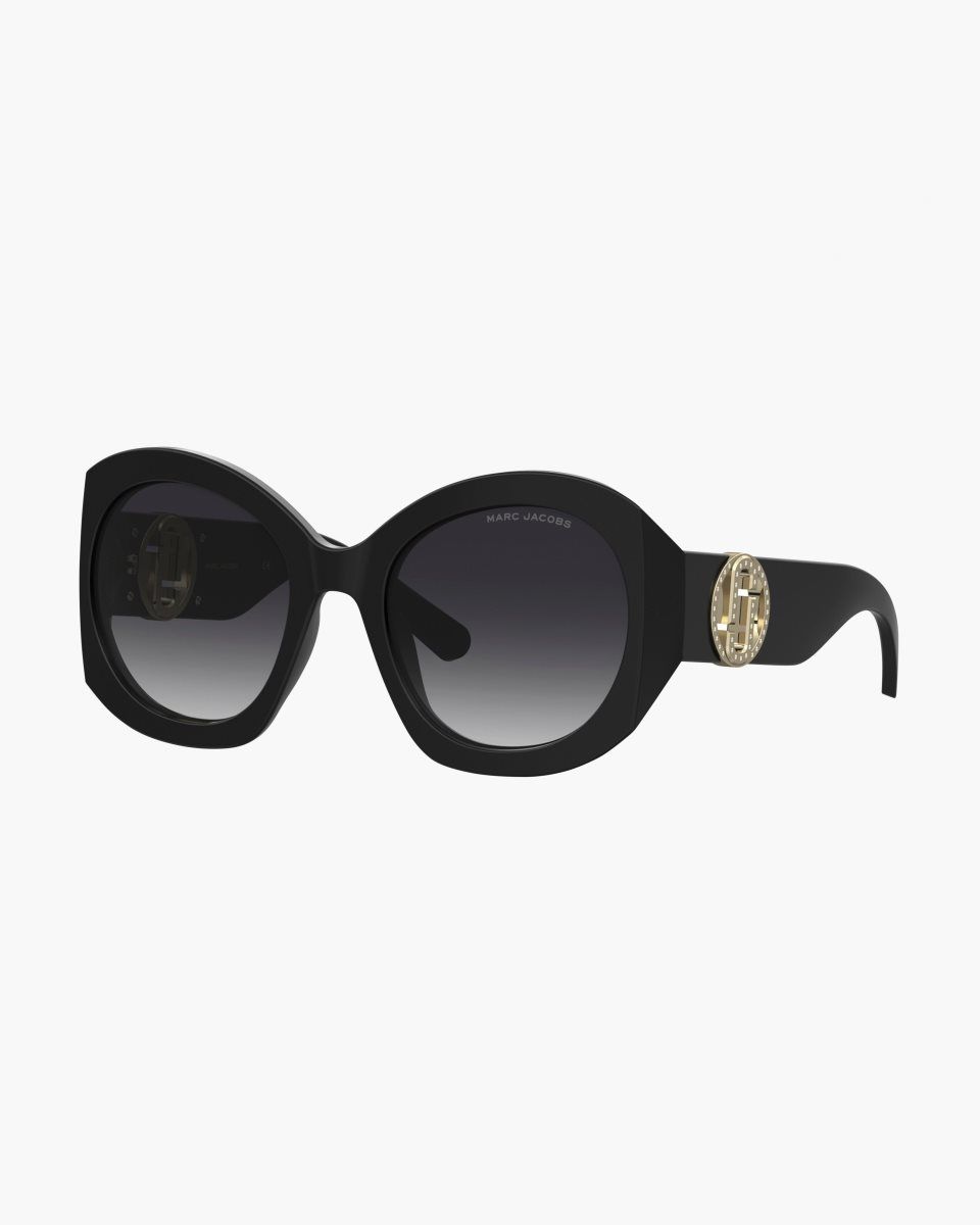 Marc Jacobs The Crystal J Marc Oversized Sunglasses Black | RLXASG349