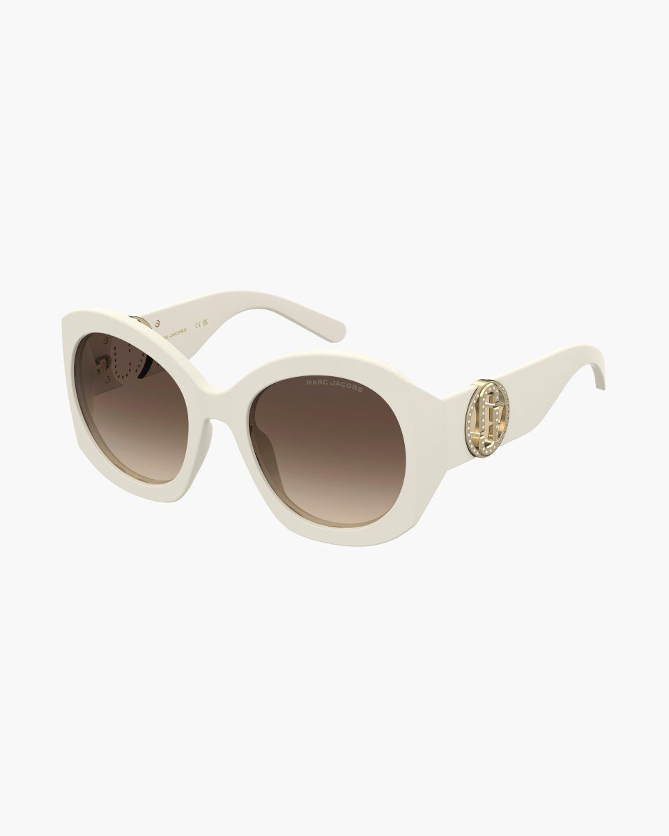 Marc Jacobs The Crystal J Marc Oversized Sunglasses White | ZFEPWI106