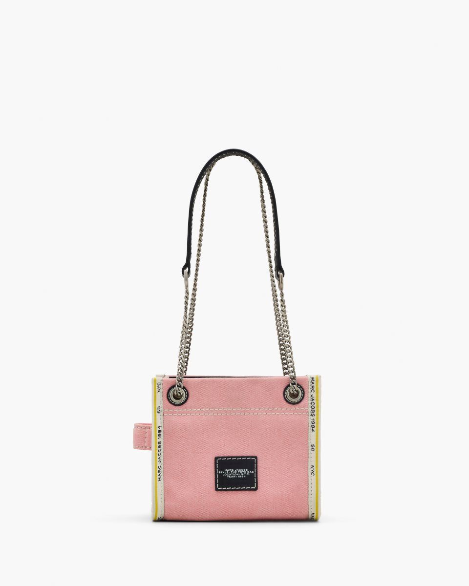 Marc Jacobs The Denim Chain Crossbody Tote Bag Pink | BGWZHV248