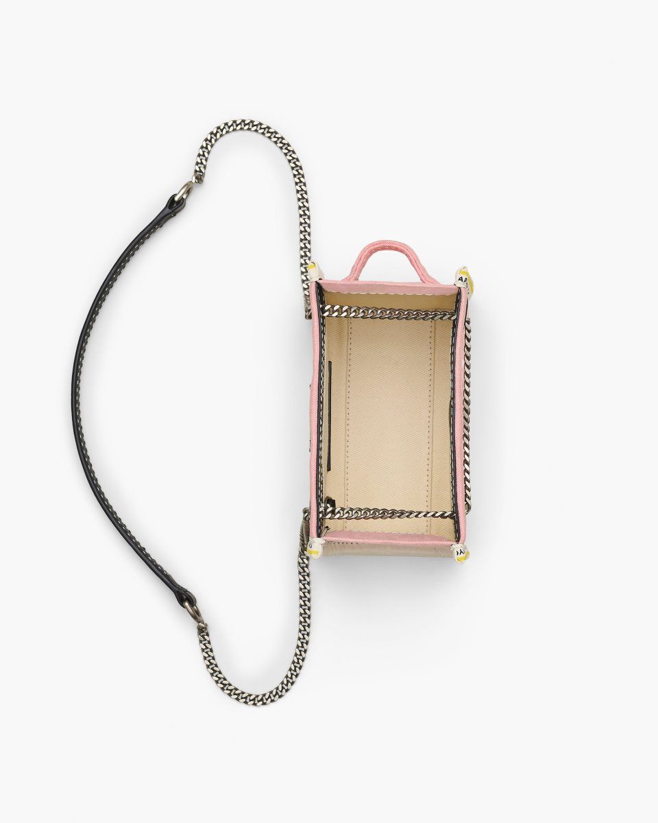 Marc Jacobs The Denim Chain Crossbody Tote Bag Pink | BGWZHV248