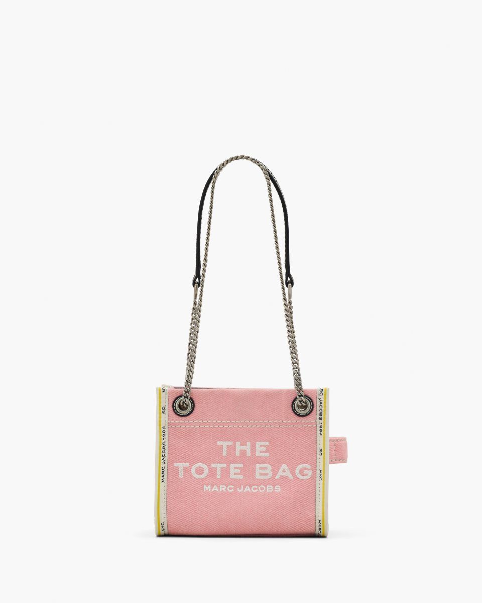 Marc Jacobs The Denim Chain Crossbody Tote Bag Pink | BGWZHV248