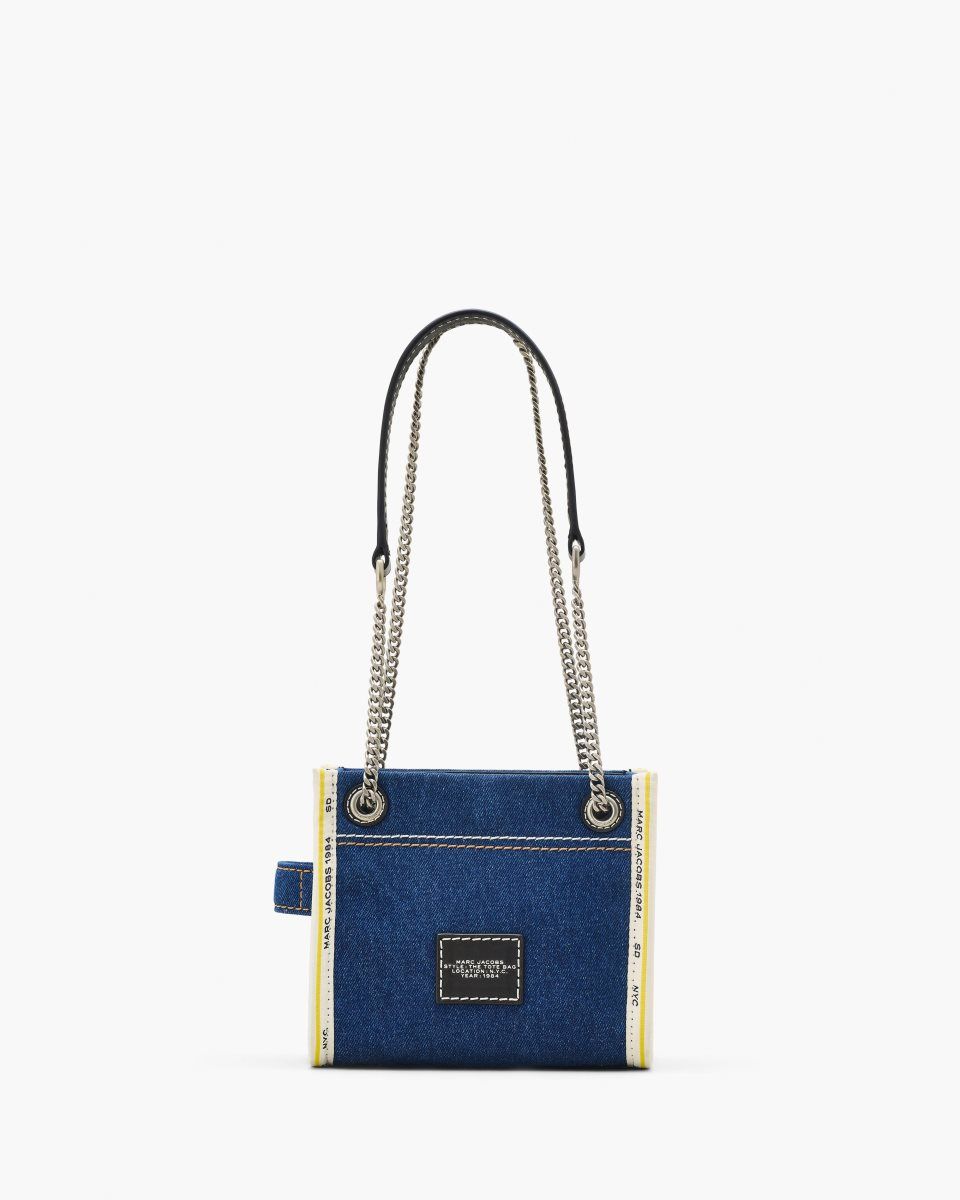 Marc Jacobs The Denim Chain Crossbody Tote Bag Dark Wash | SHGAFK401