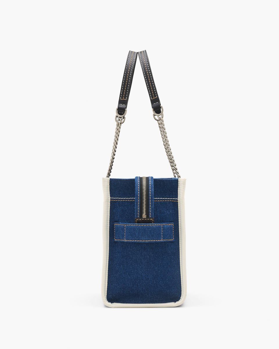 Marc Jacobs The Denim Chain Medium Tote Bag Dark Wash | IEUQJH276