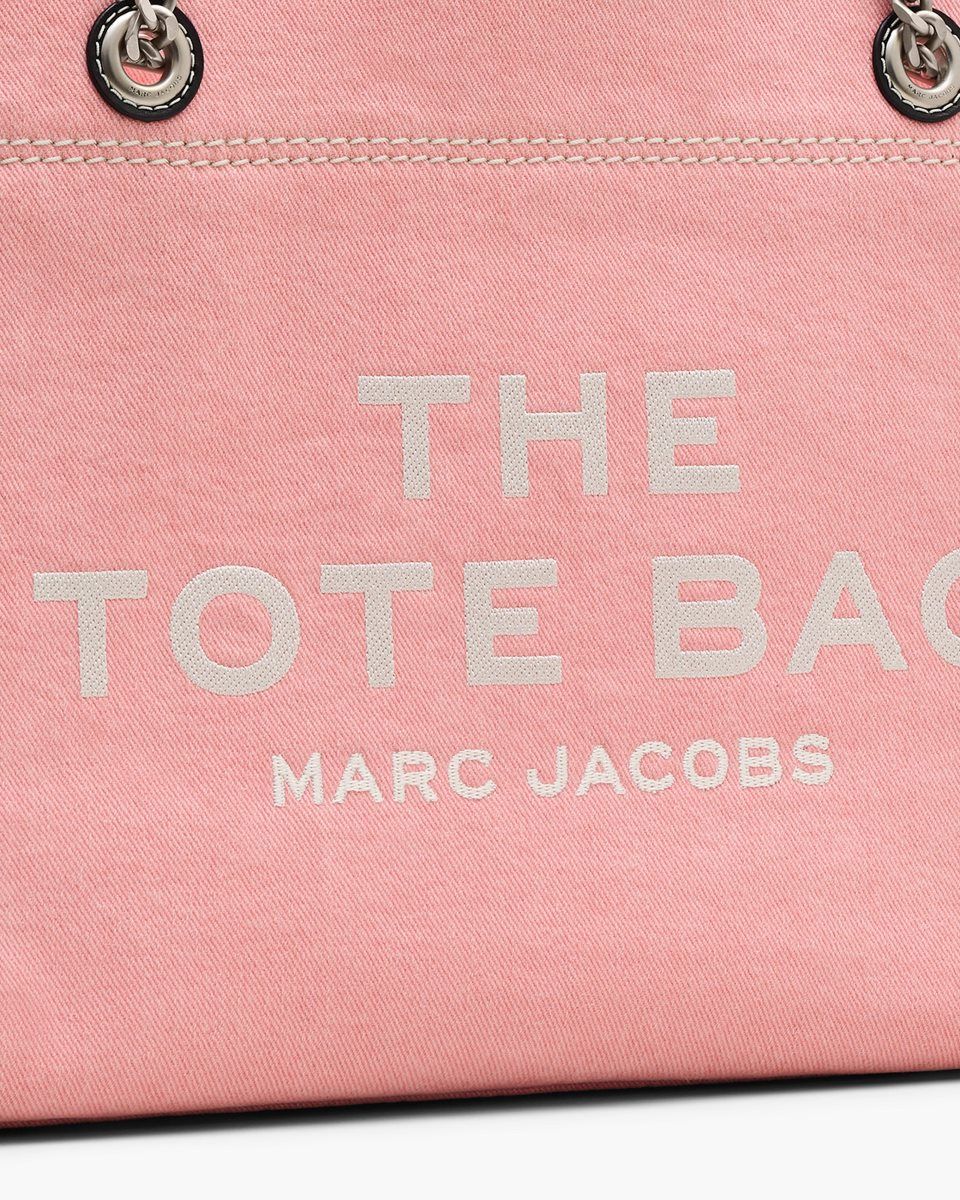 Marc Jacobs The Denim Chain Medium Tote Bag Pink | MLABNO495