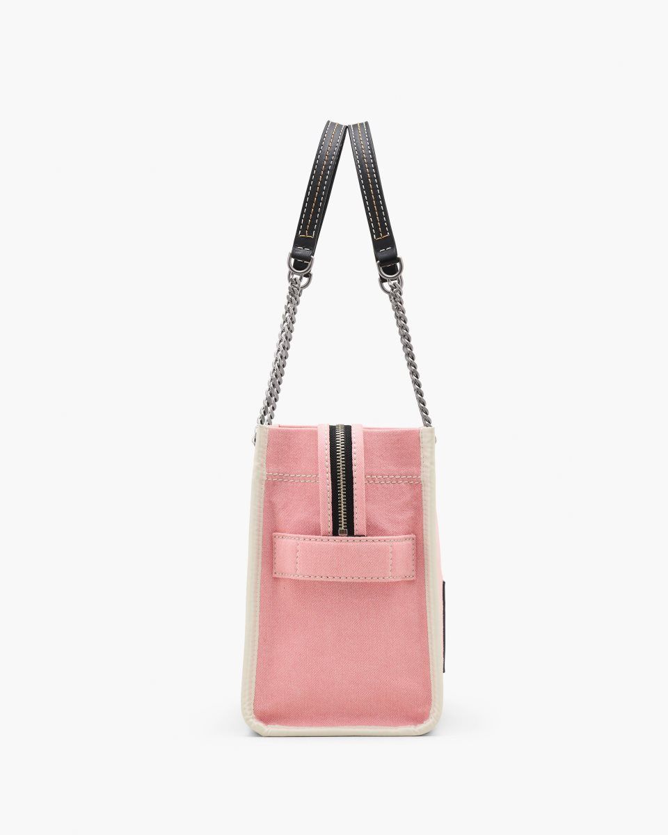 Marc Jacobs The Denim Chain Medium Tote Bag Pink | MLABNO495