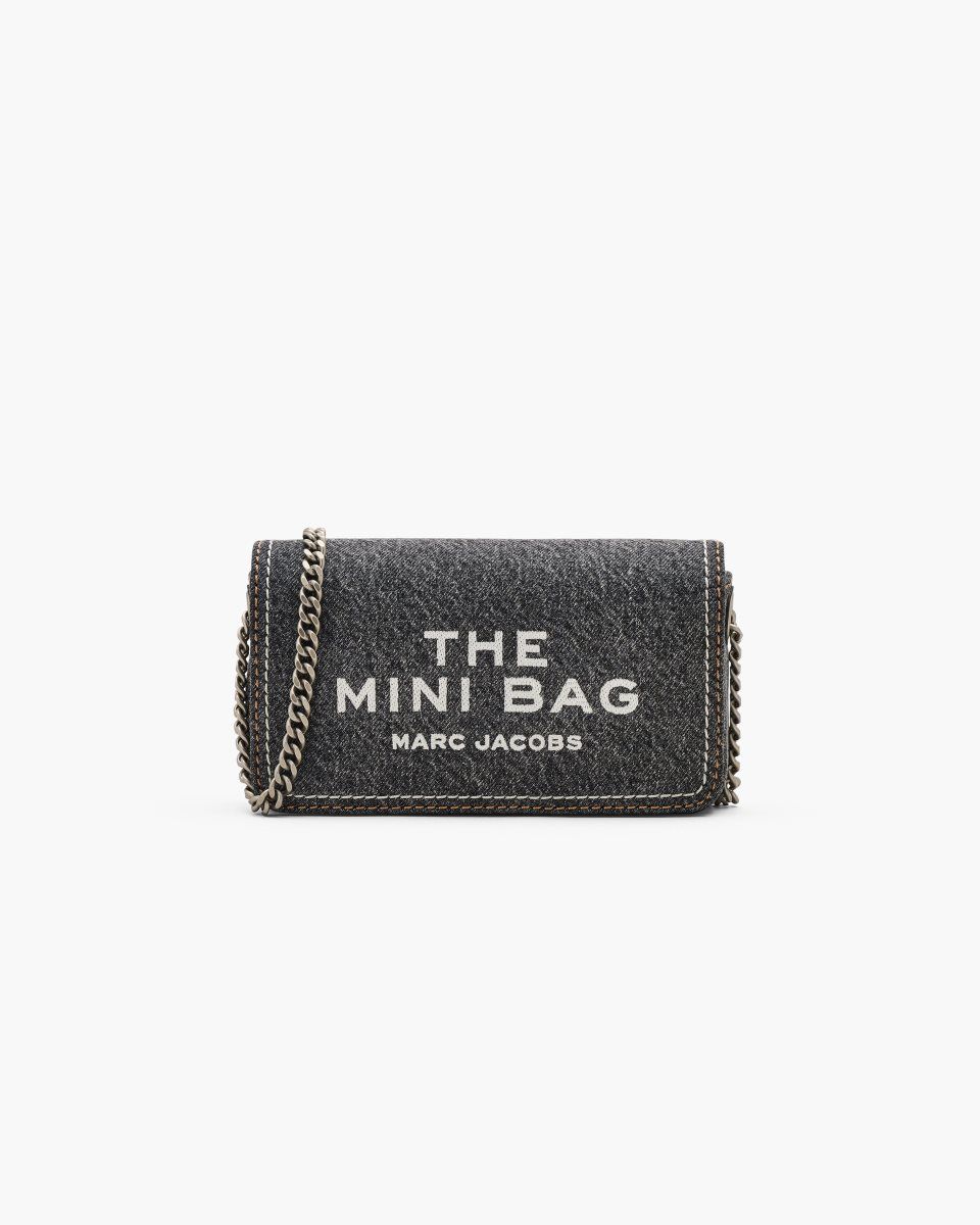 Marc Jacobs The Denim Chain Mini Bag Black Wash | XFRVZL143