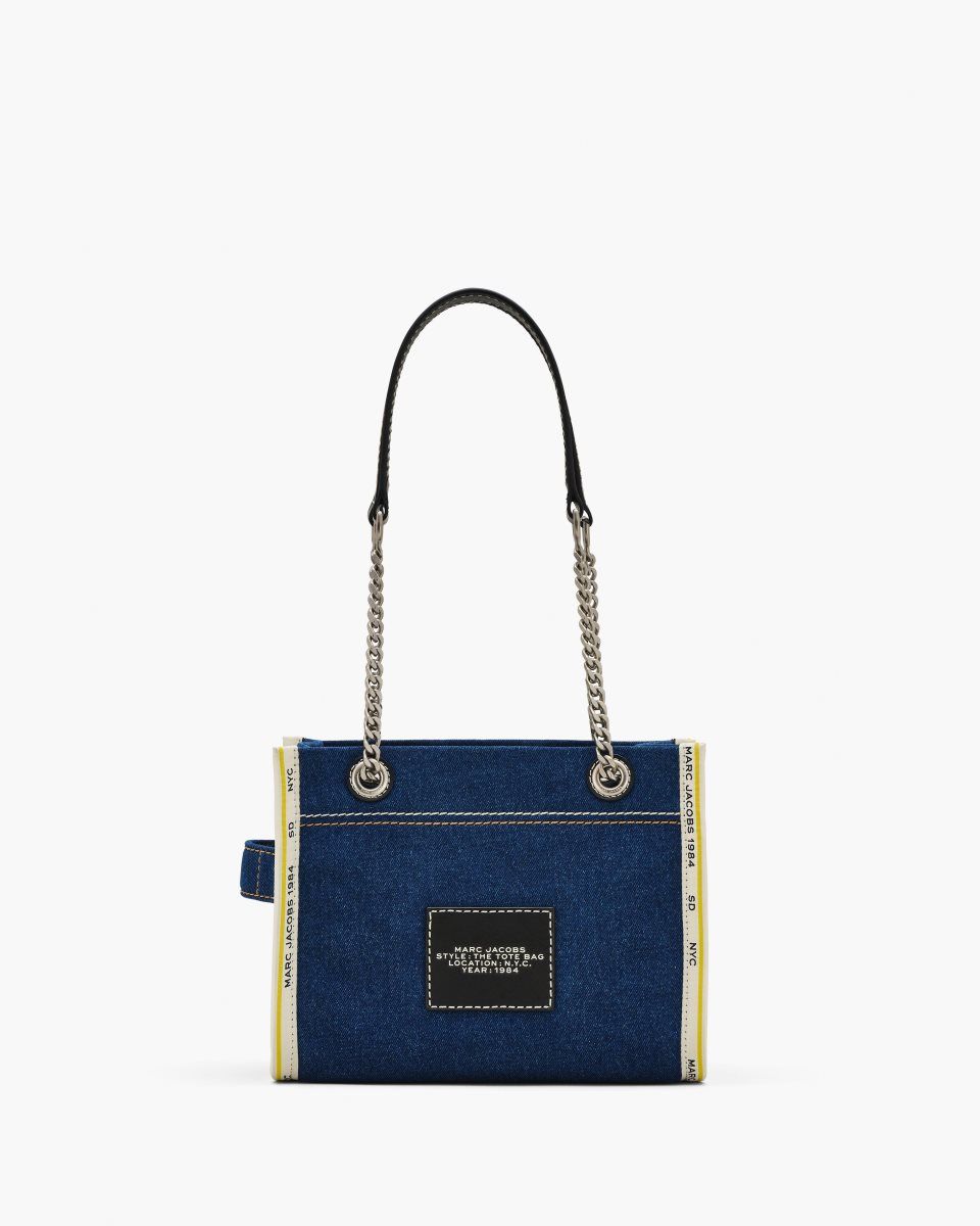 Marc Jacobs The Denim Chain Small Tote Bag Dark Wash | DBCIRU631