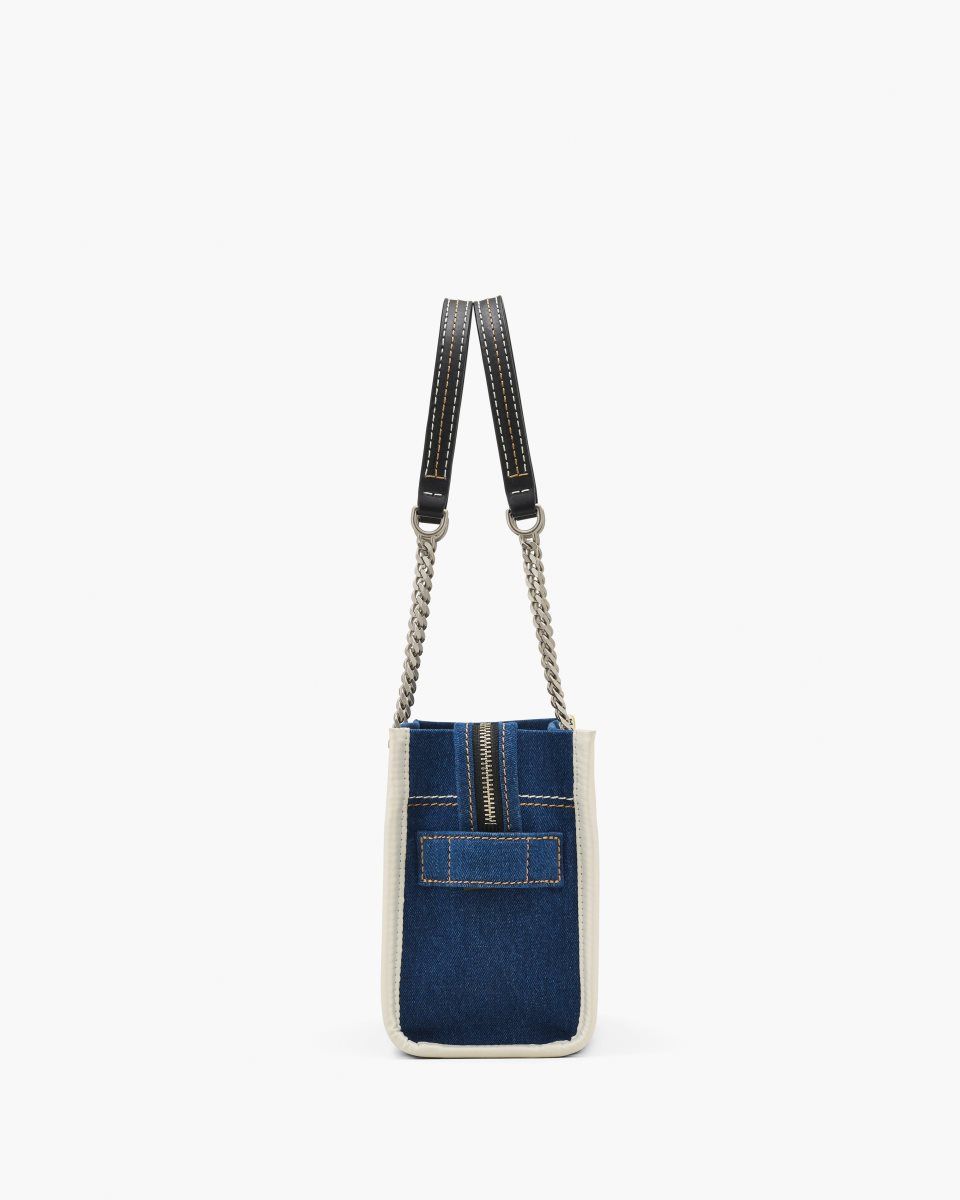 Marc Jacobs The Denim Chain Small Tote Bag Dark Wash | DBCIRU631