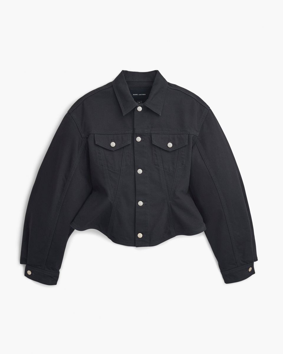 Marc Jacobs The Fluted Denim Jacket Black | JDSGYK016