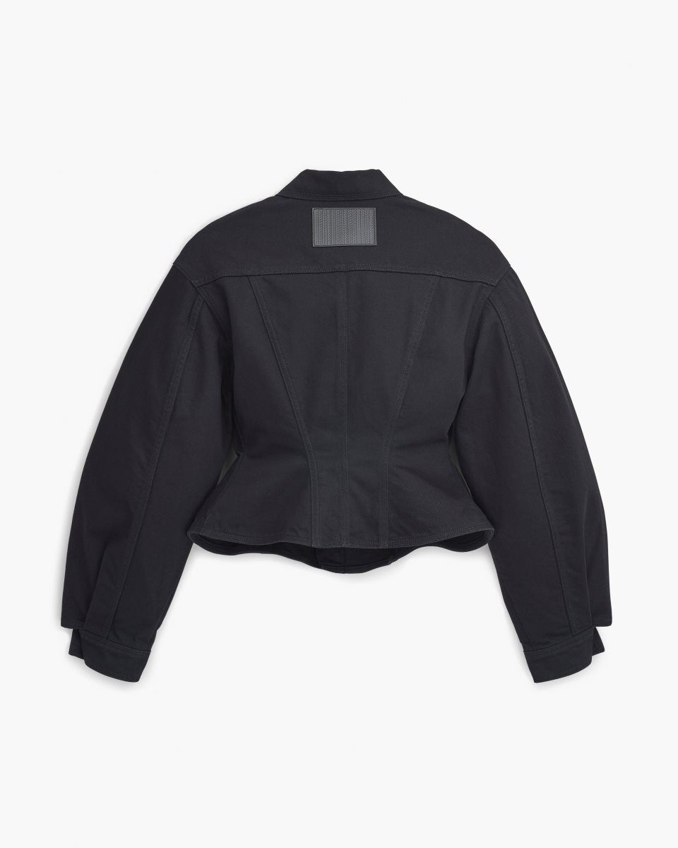 Marc Jacobs The Fluted Denim Jacket Black | JDSGYK016