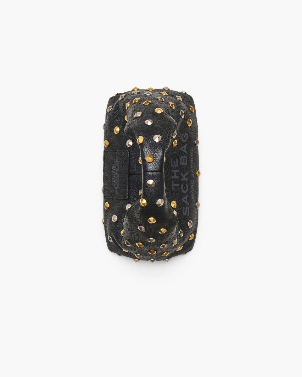 Marc Jacobs The Glam Studs Leather Mini Sack Bag Black | UXMDZL642