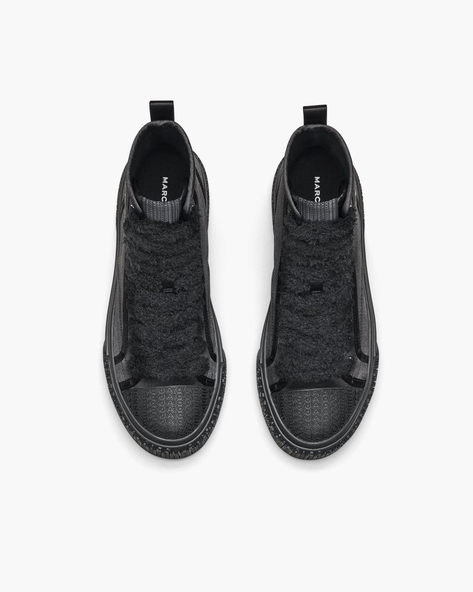 Marc Jacobs The High Top Satin Sneaker Black | TCVFMD530