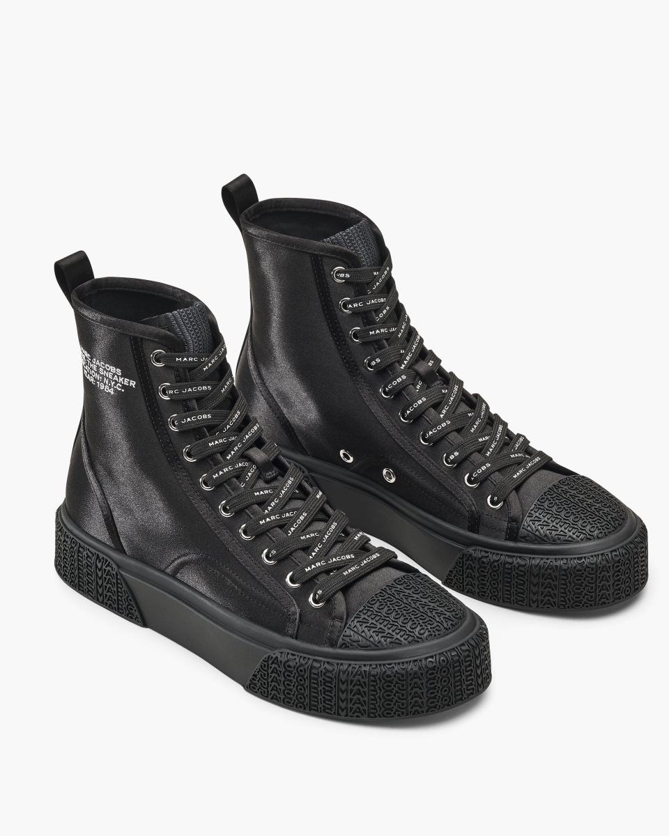 Marc Jacobs The High Top Satin Sneaker Black | TCVFMD530