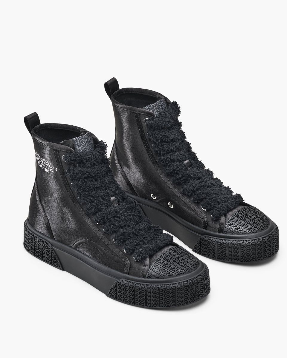 Marc Jacobs The High Top Satin Sneaker Black | TCVFMD530