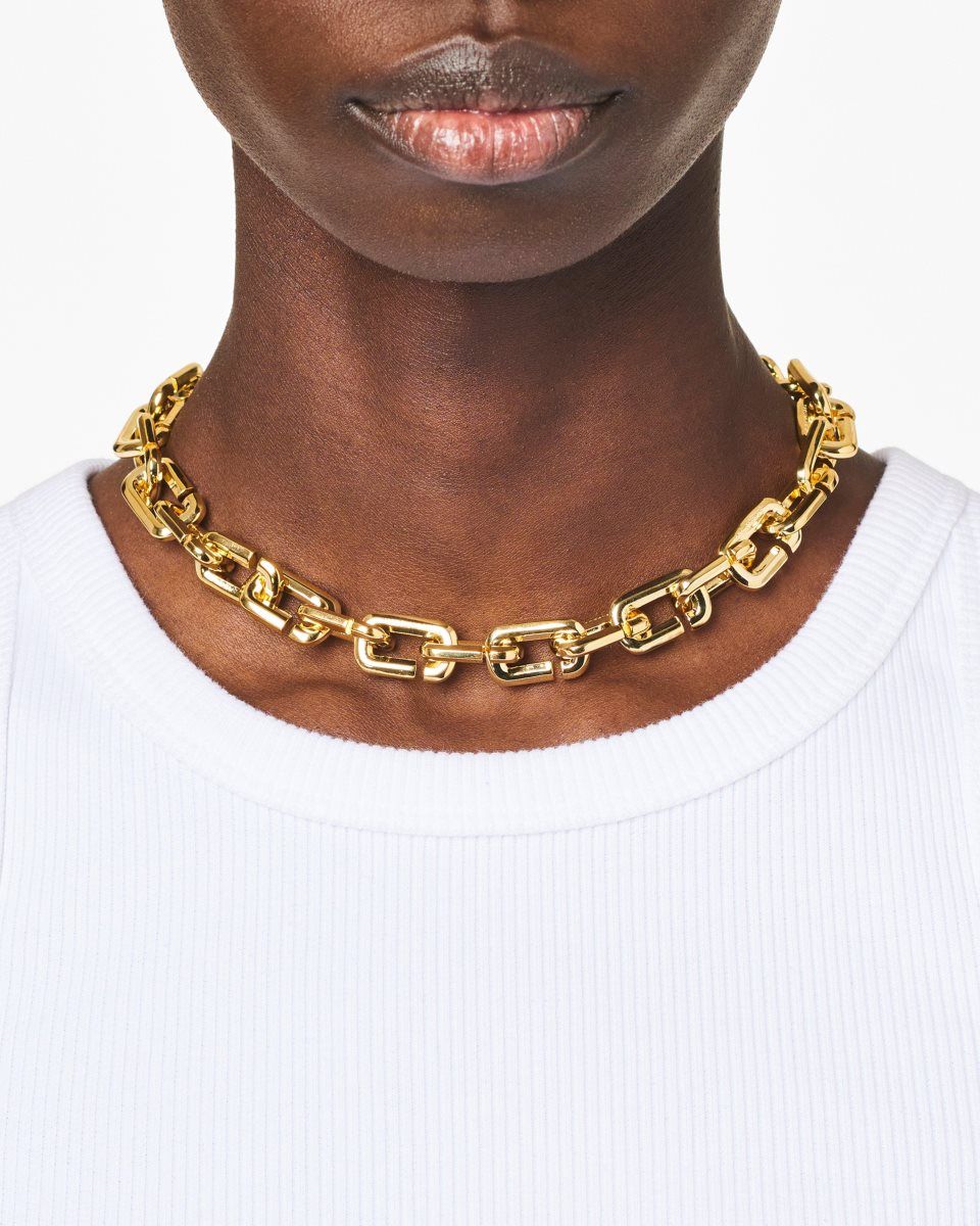 Marc Jacobs The J Marc Chain Link Necklace Gold | ECFUQB381