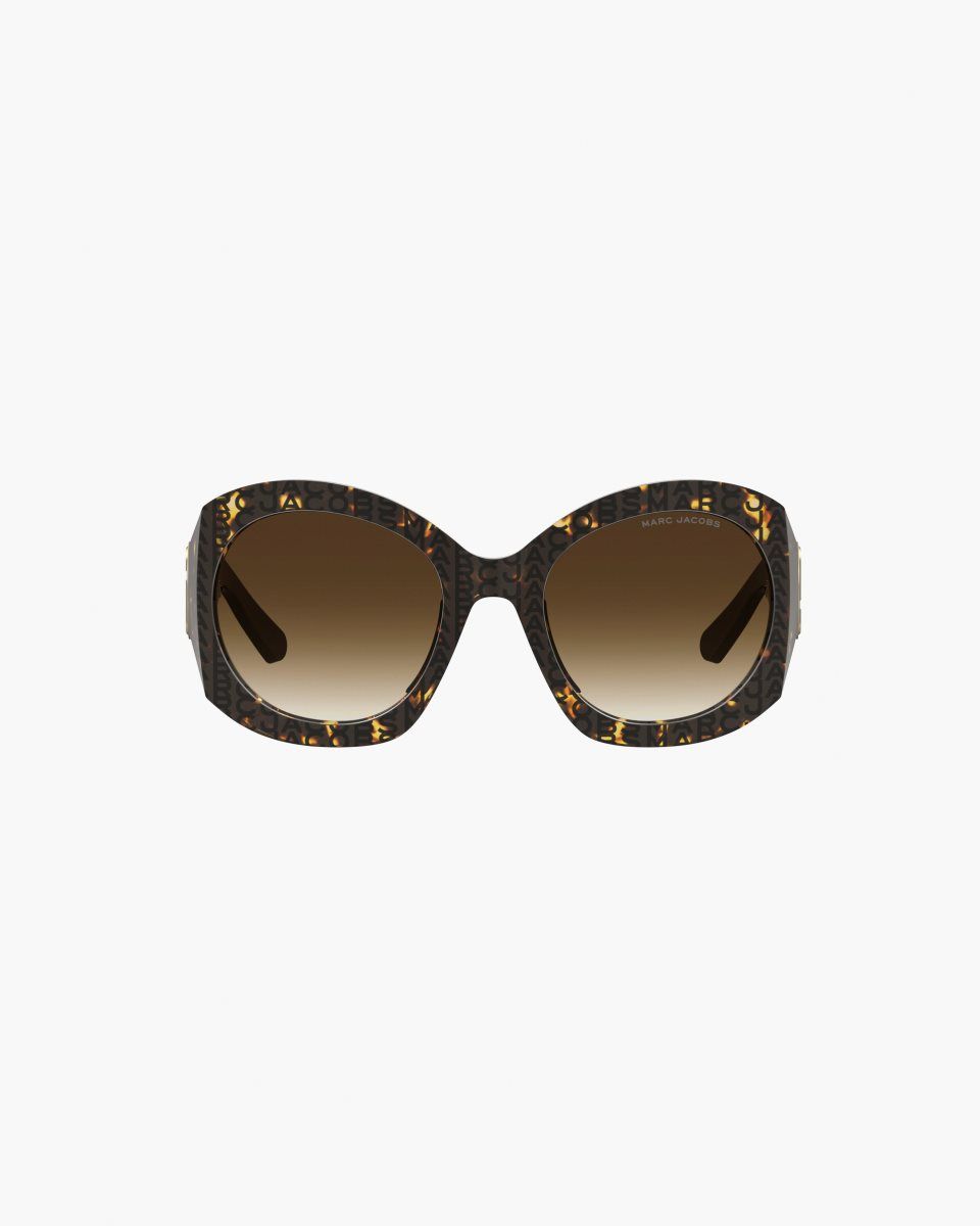 Marc Jacobs The J Marc Monogram Round Sunglasses Havana | OUCXLP493