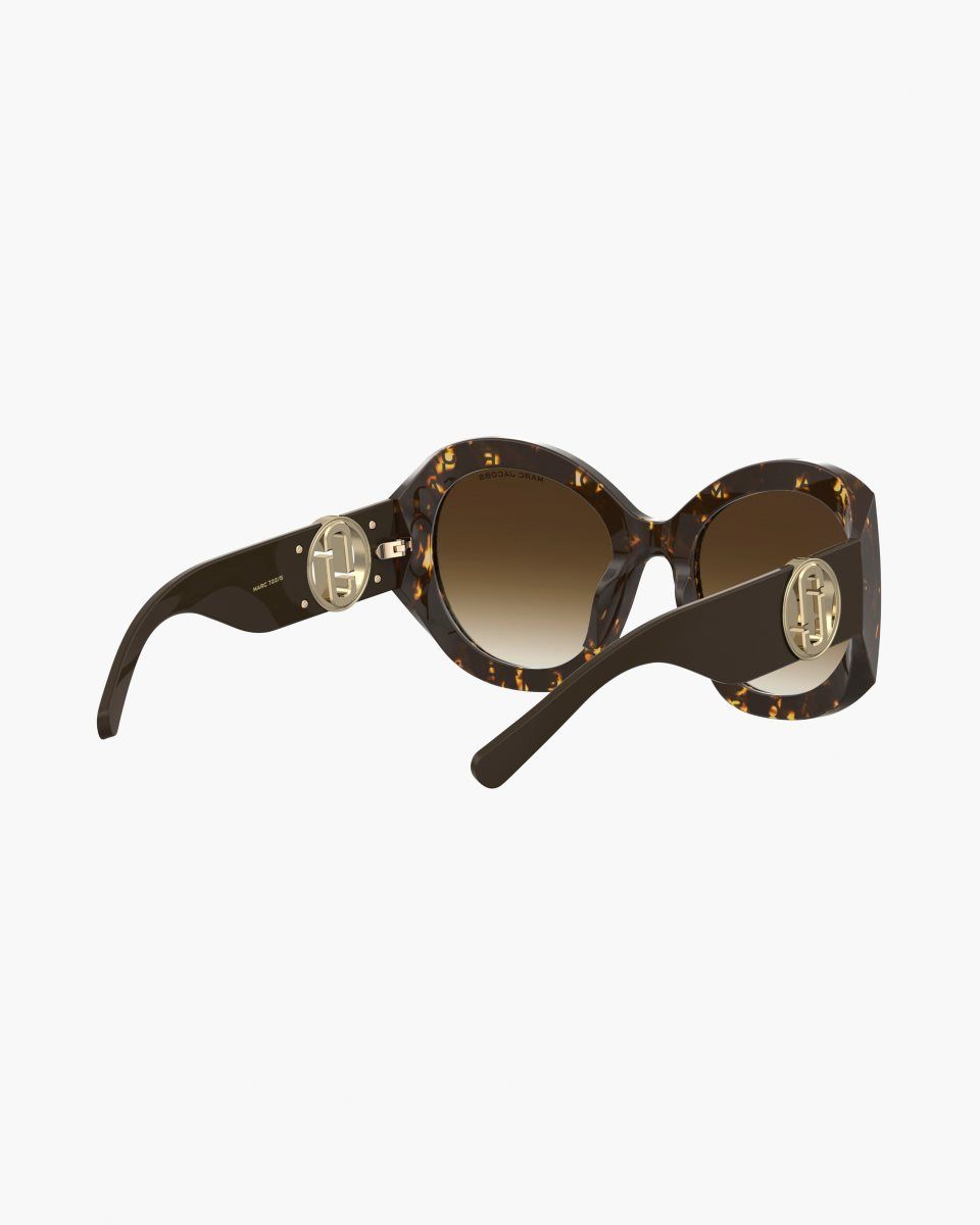 Marc Jacobs The J Marc Monogram Round Sunglasses Havana | OUCXLP493