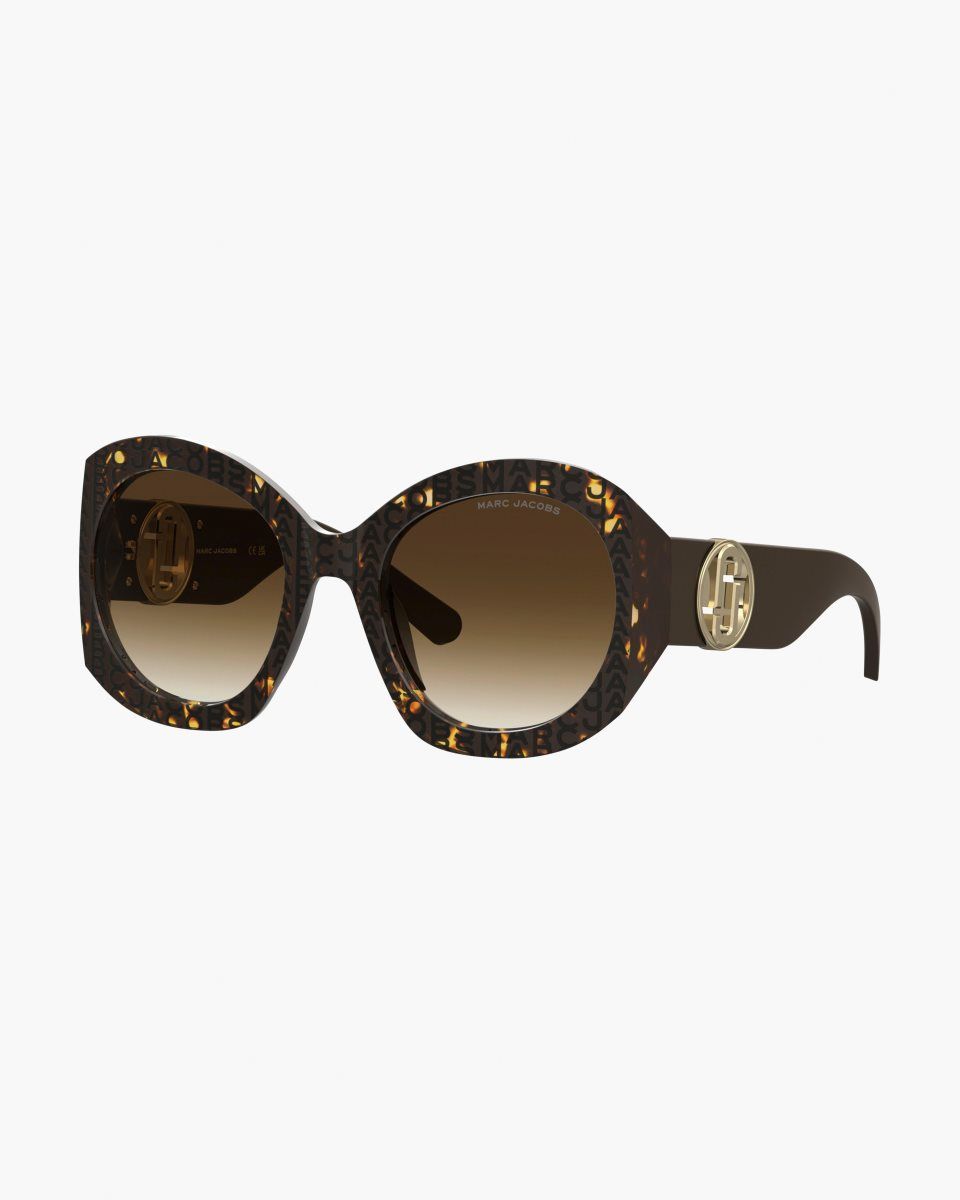 Marc Jacobs The J Marc Monogram Round Sunglasses Havana | OUCXLP493