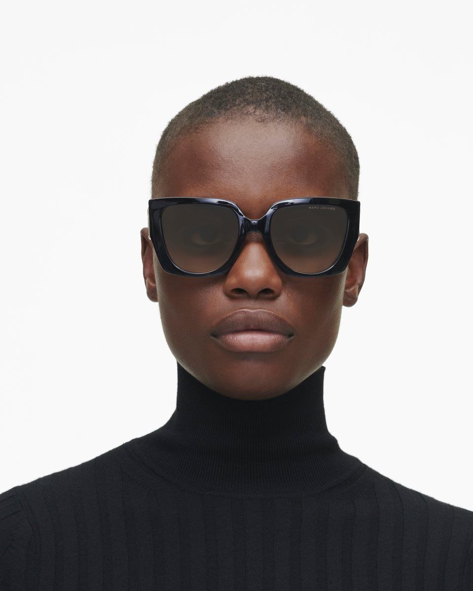 Marc Jacobs The J Marc Square Cutout Sunglasses Black | BADYIZ879