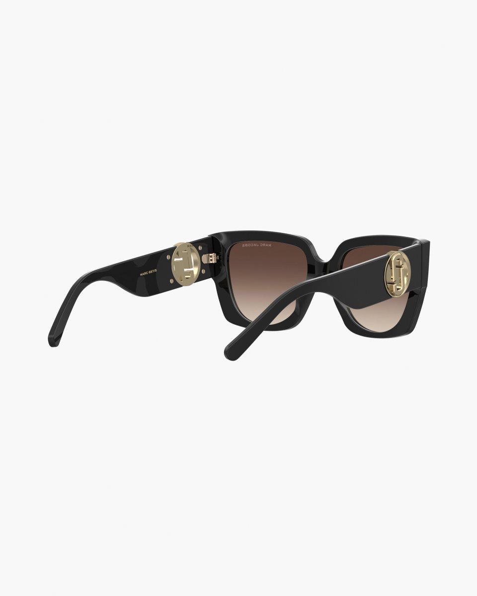 Marc Jacobs The J Marc Square Cutout Sunglasses Black | BADYIZ879