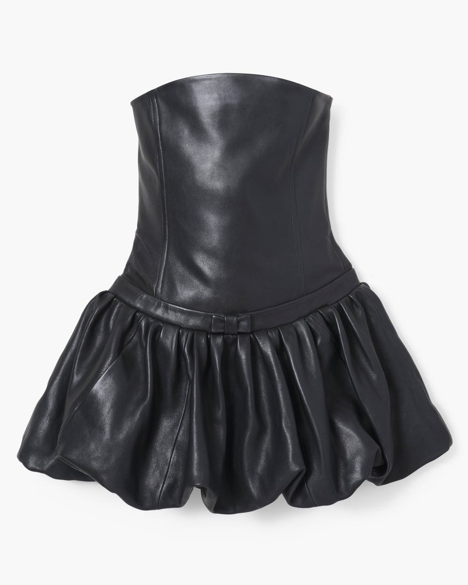 Marc Jacobs The Leather Bubble Dress Black | COBEUA675