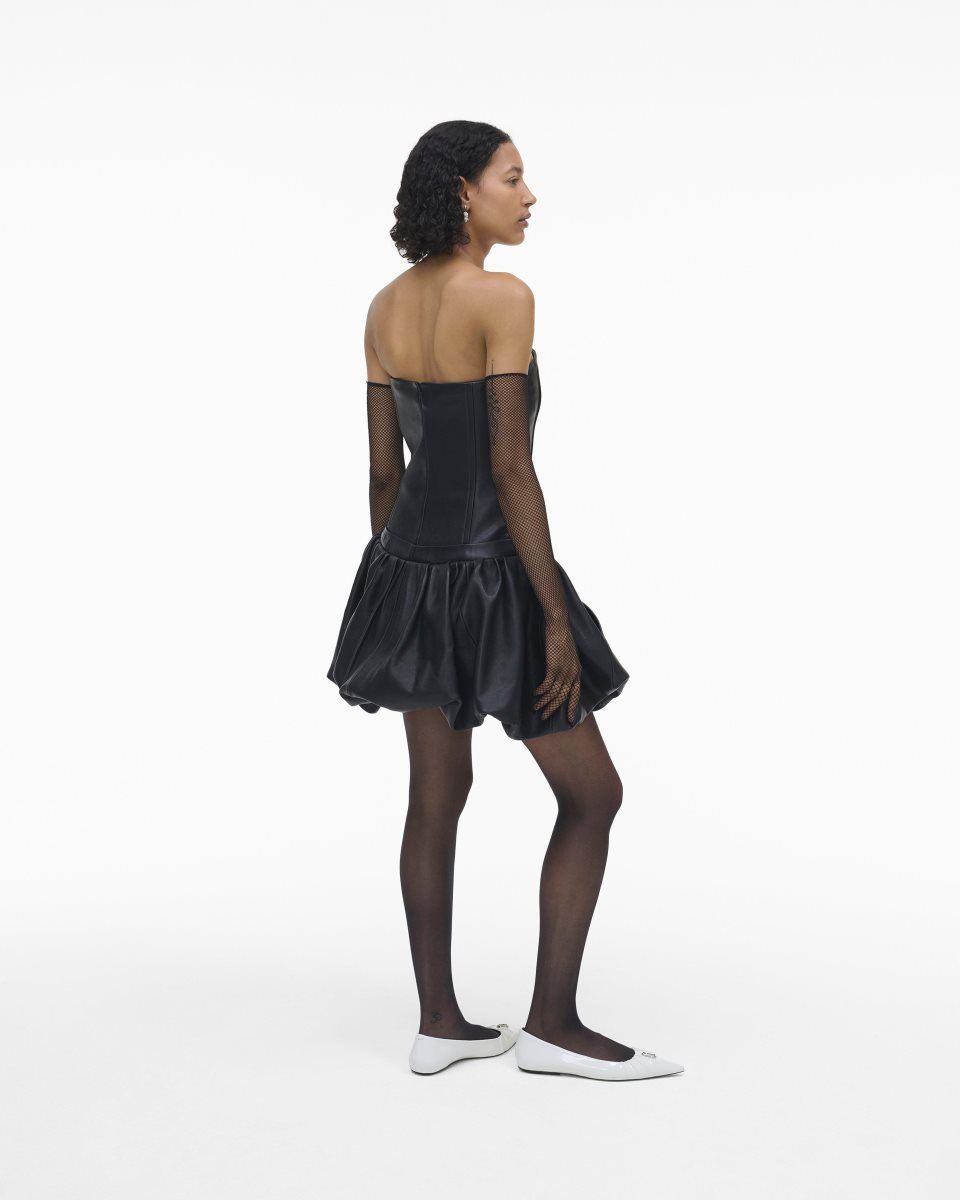 Marc Jacobs The Leather Bubble Dress Black | COBEUA675