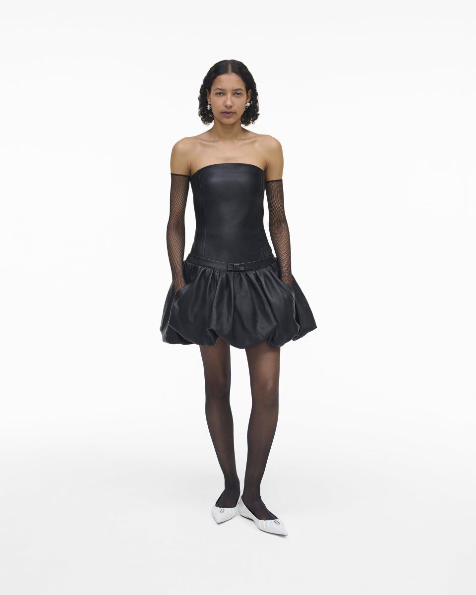 Marc Jacobs The Leather Bubble Dress Black | COBEUA675