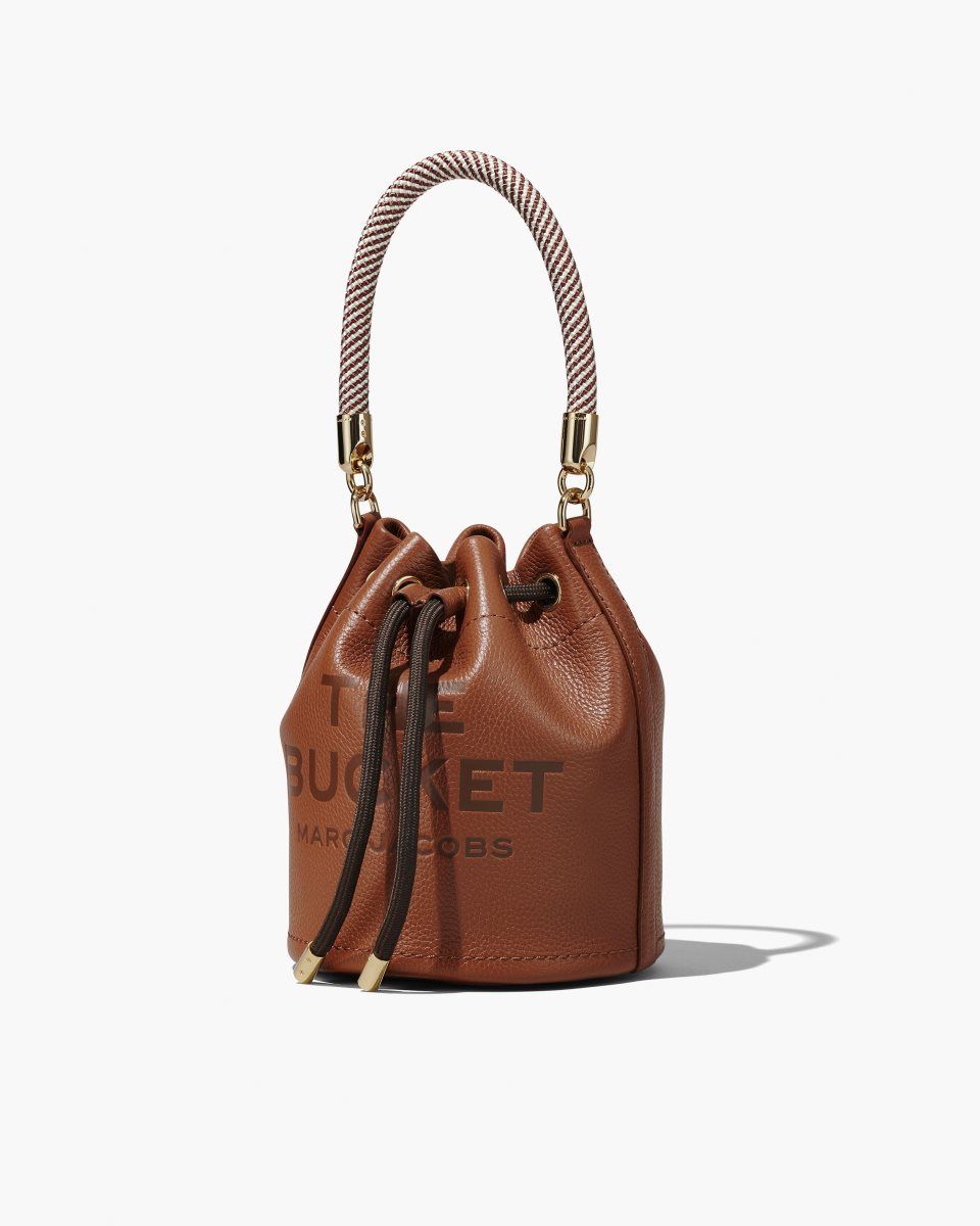 Marc Jacobs The Leather Bucket Bag Argan Oil | VLUGTJ476