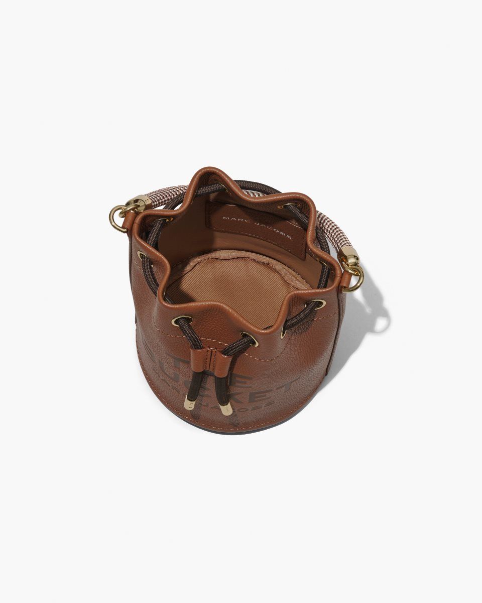 Marc Jacobs The Leather Bucket Bag Argan Oil | VLUGTJ476